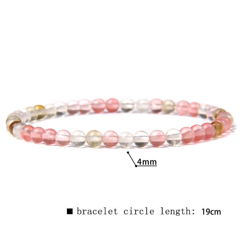 Crystal Agate Round Beads Aquamarine Tourmaline Yellow Tower Energy Beaded Bracelets