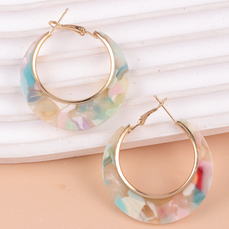 Women's Acrylic Acetate Plate Exaggerating Circle Minority Earrings