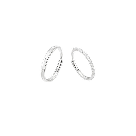 Women's & Men's Couple Pure Sier Simple Frosted Light Luxury Holiday Ring