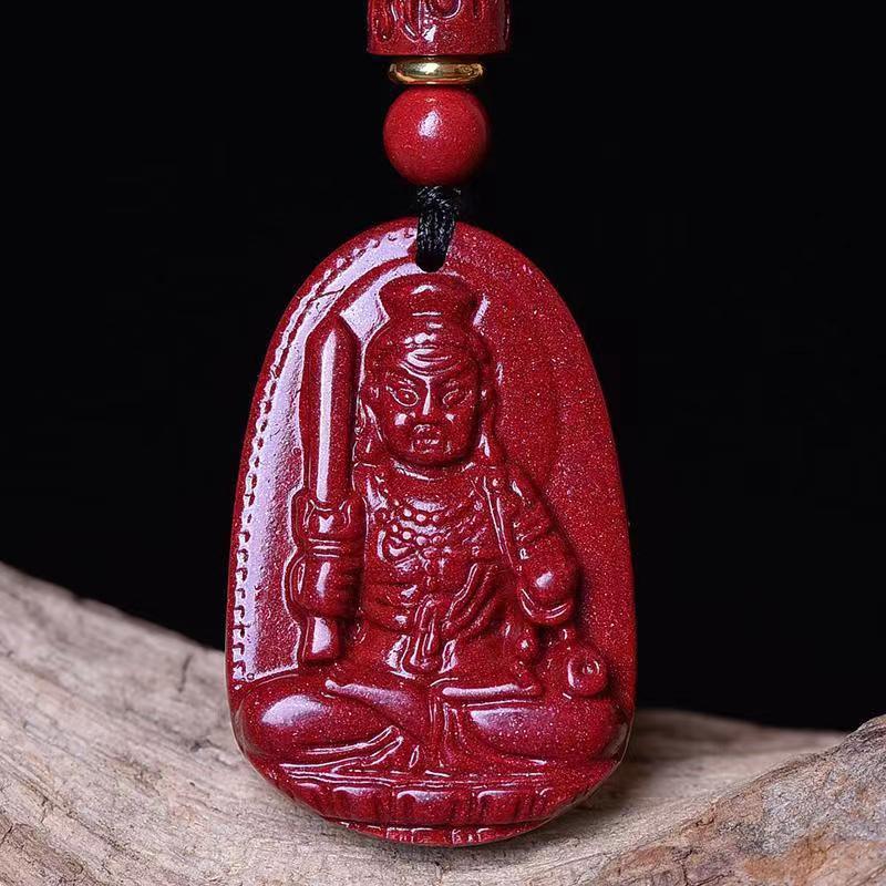 Women's & Men's Natural Cinnabar Buddha Void Tibetan Bodhisattva Pendants