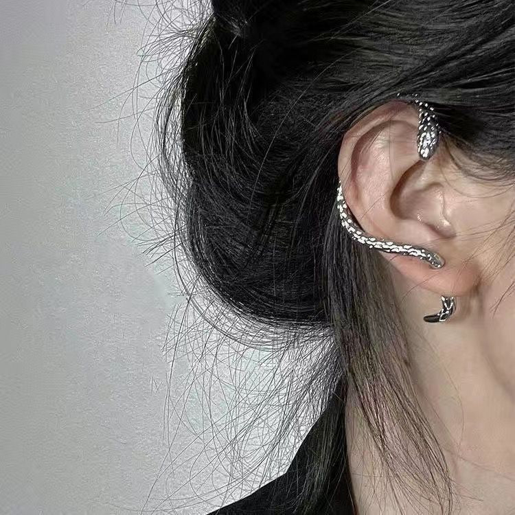 Winding Snake High Profile Retro Punk Stud Earrings