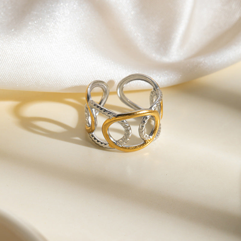 Women's Stainless Steel Star Moon Simple Flowers Titanium Index Ring