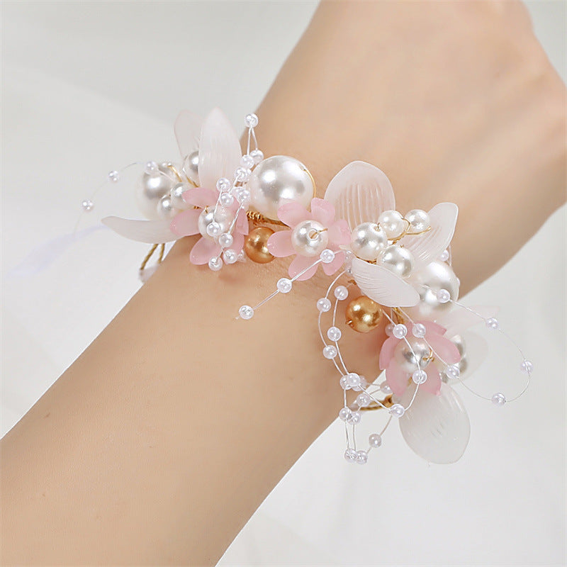 Wedding Wrist Flower Bride Fairy Pearl Mori Style Bridesmaid Sisters Bracelets