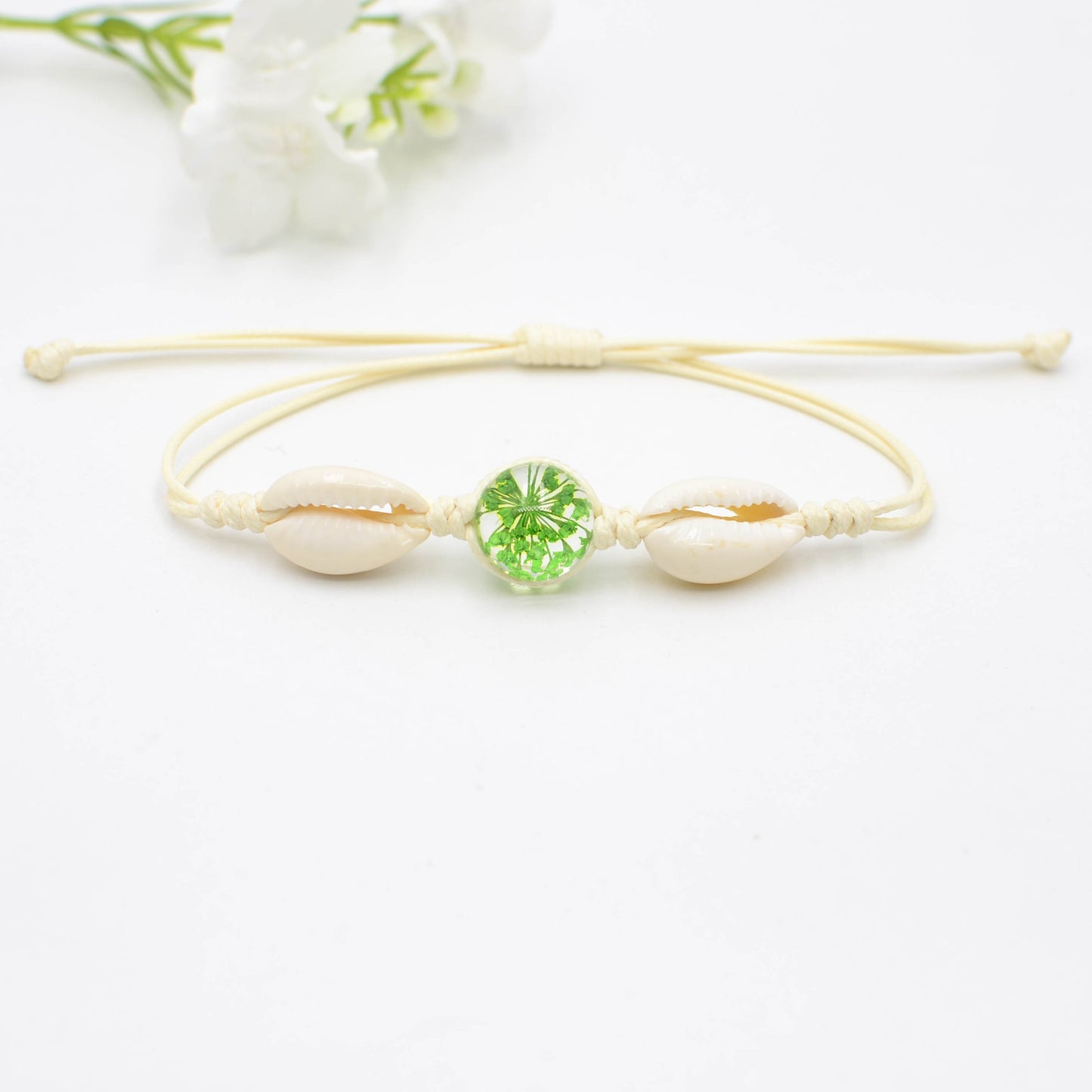 Natural Shell Dried Flower Real Hand Jewelry Woven Bracelets