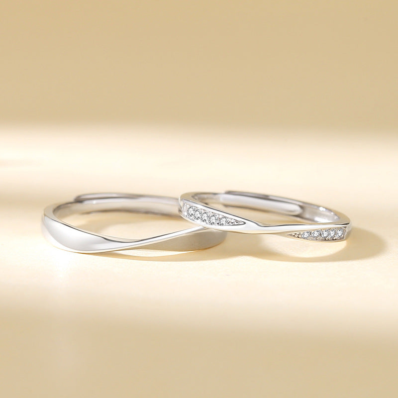 Women's & Men's Mobius Strip Couple Sterling Sier Pair Fashion Rings