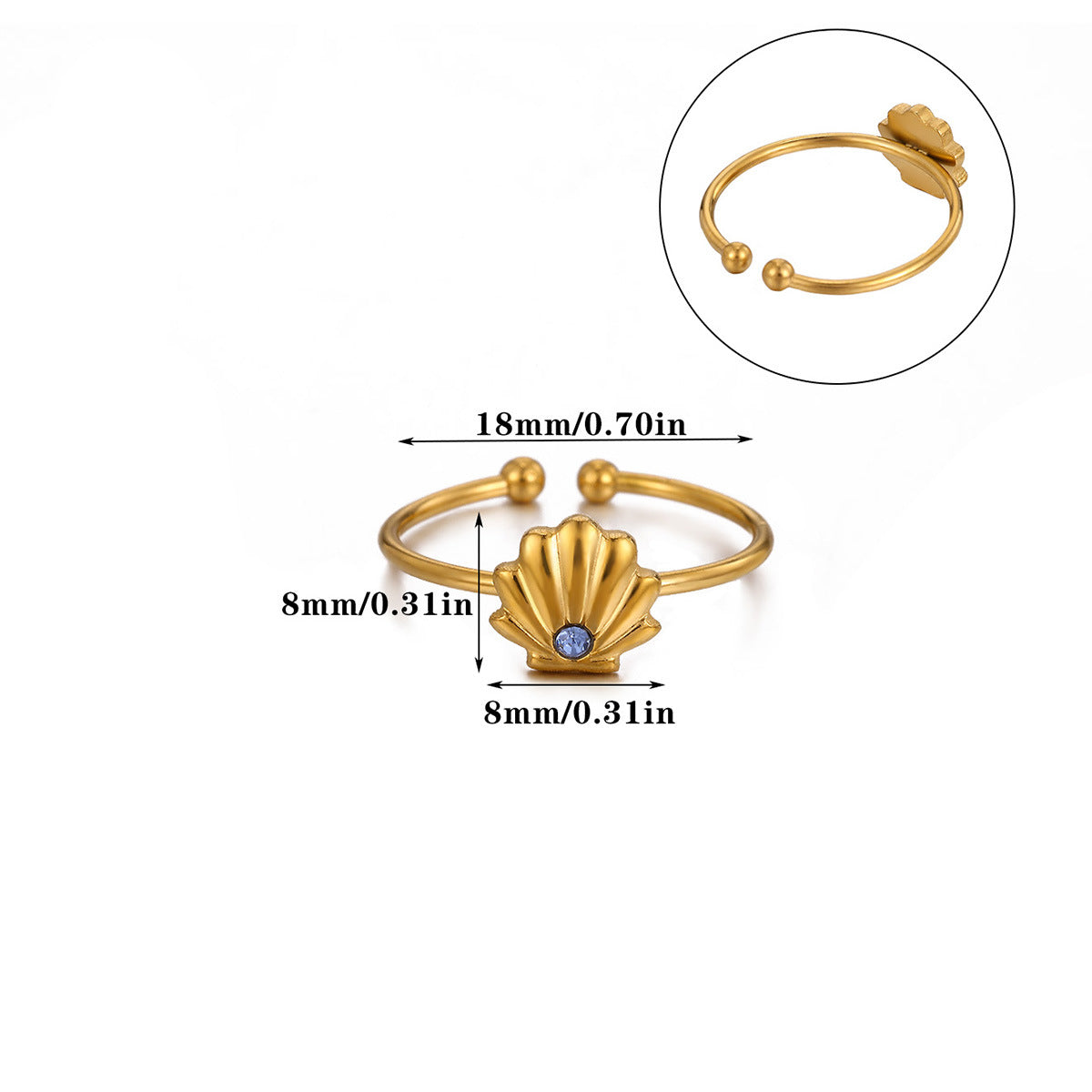 Women's Ocean Beach Series Shell Starfish For Ring