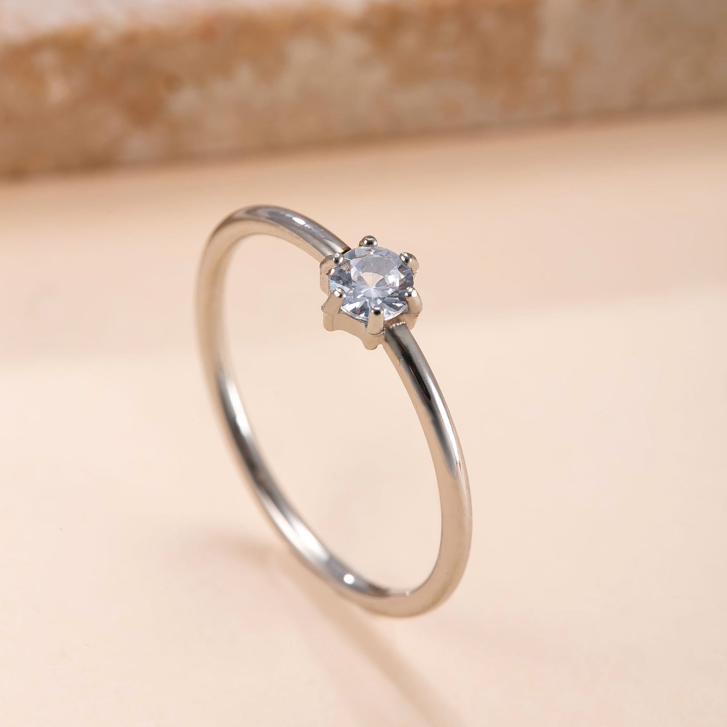 Steel Simple Diamond Couple Korean Fashion Gold-plated Ring