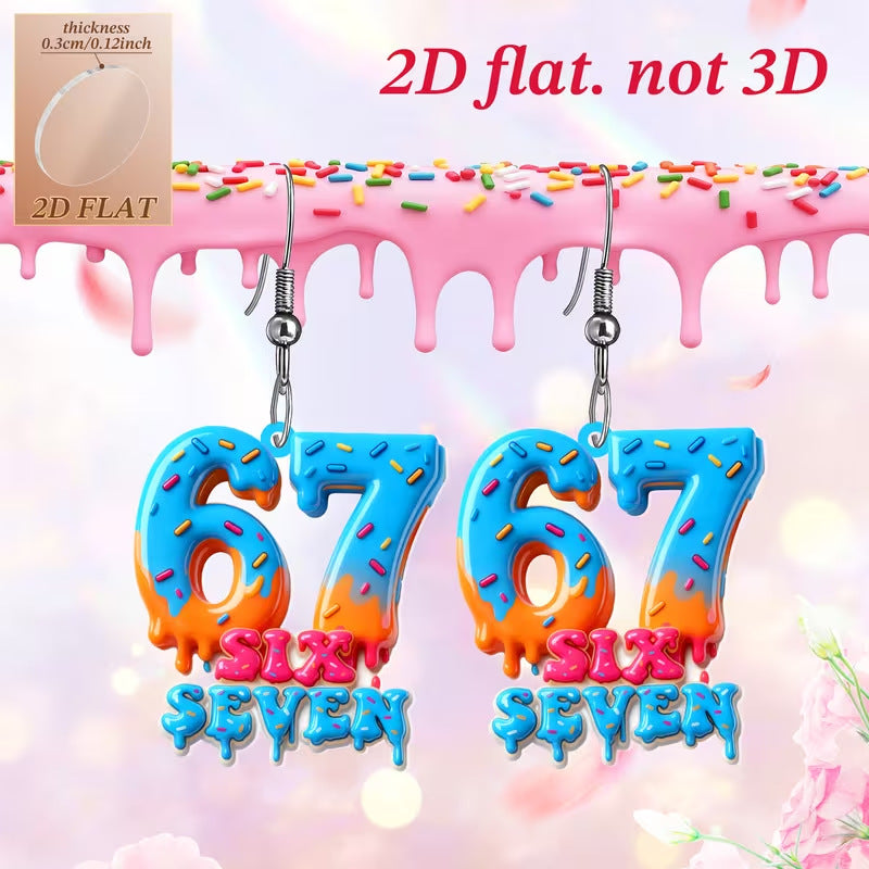 Trendy Digital Acrylic Creative Cute English Earrings