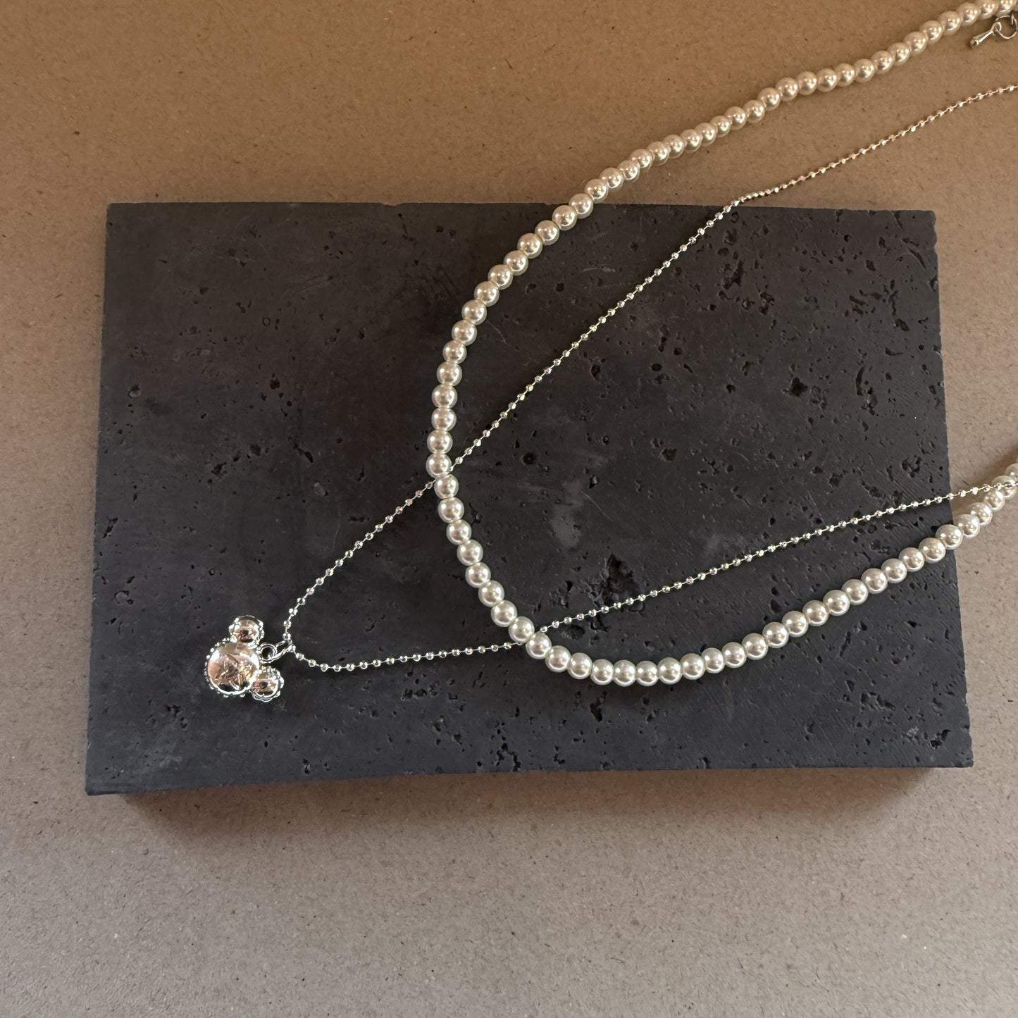Women's Water Drop Beanie Bow For Sweet Twin Necklace