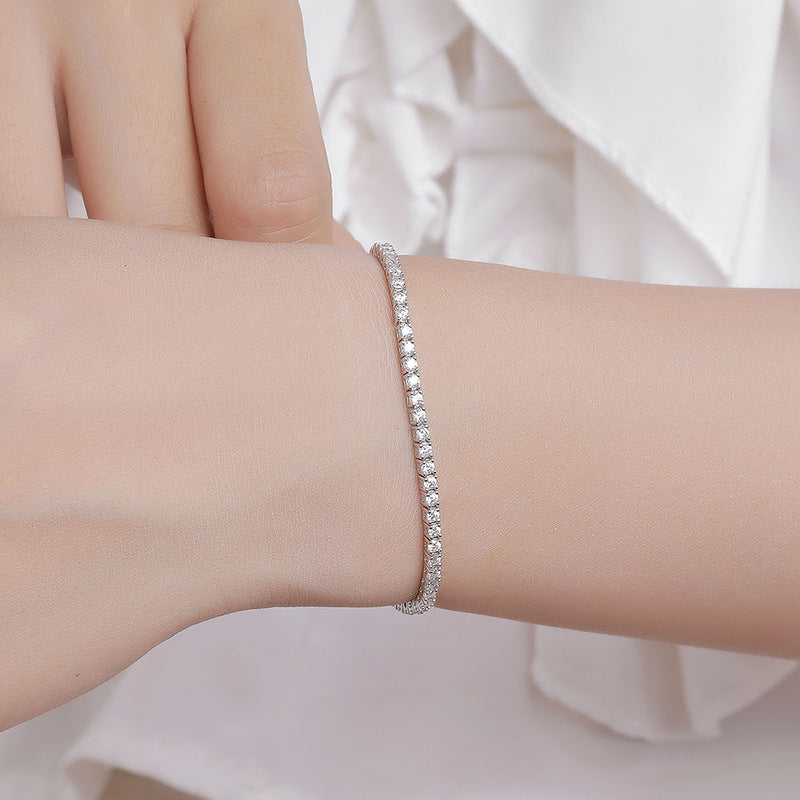 Sier Diamond Moissanite Minimalist Light Luxury Bracelets