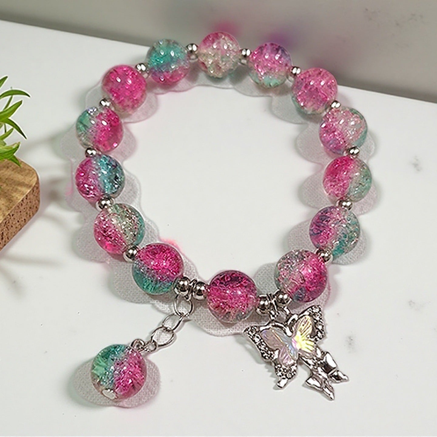 Fantasy Flower Glazed Female Gradient Contrast Bracelet