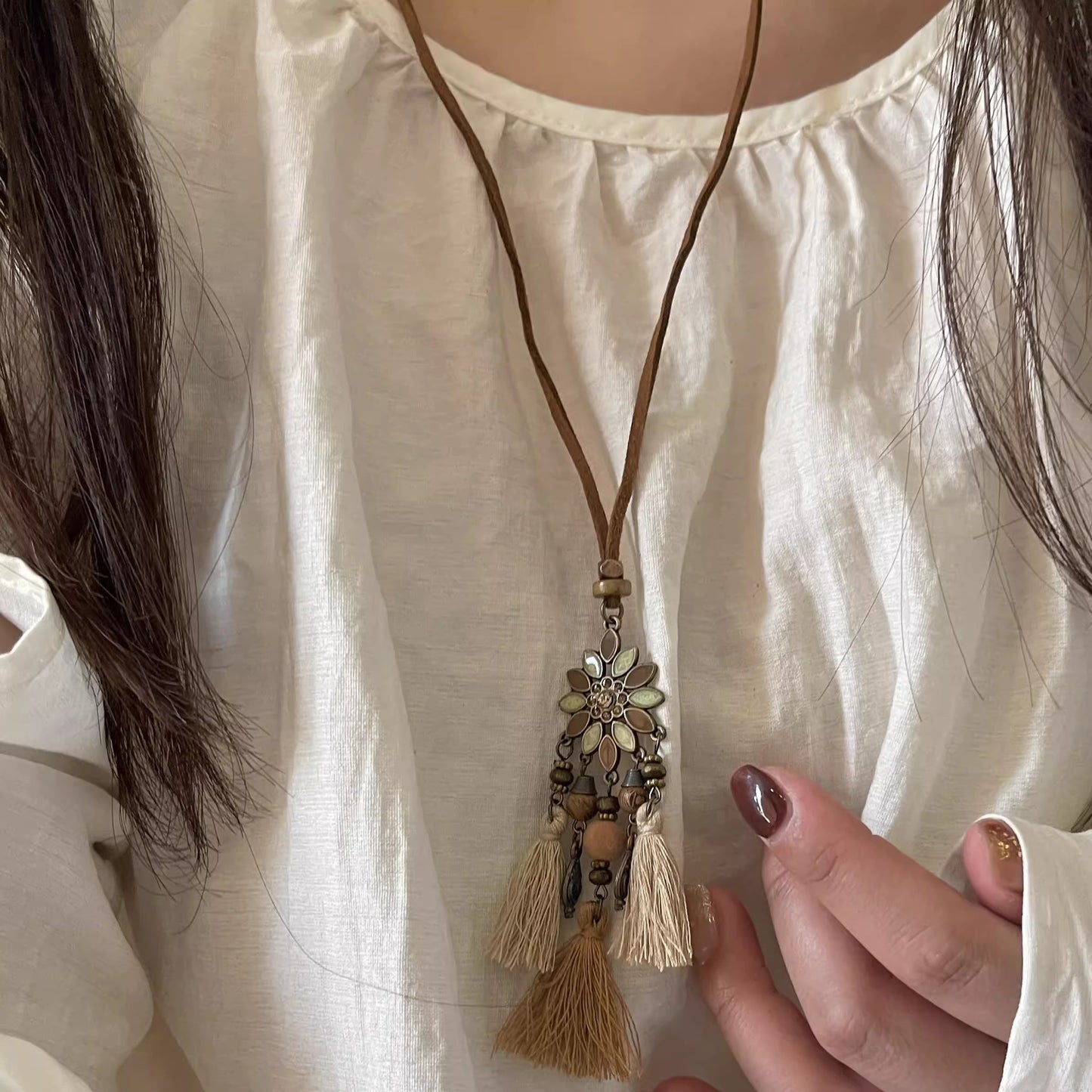 Brown Vintage Tassel Hippie National Style Necklaces