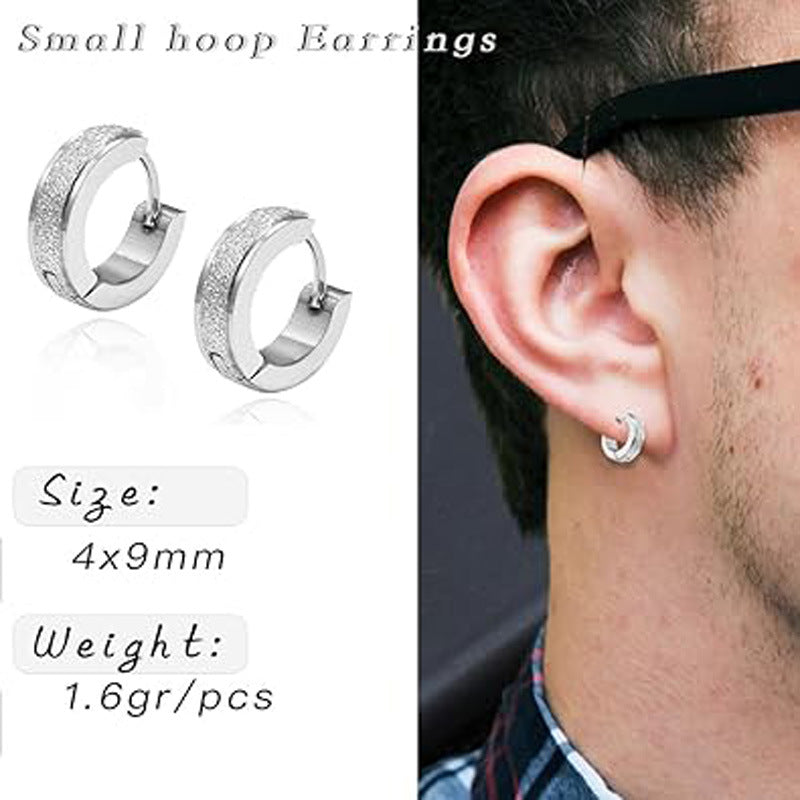 Stainless Steel Flat Ear Clip Simple Fashion Titanium Earrings