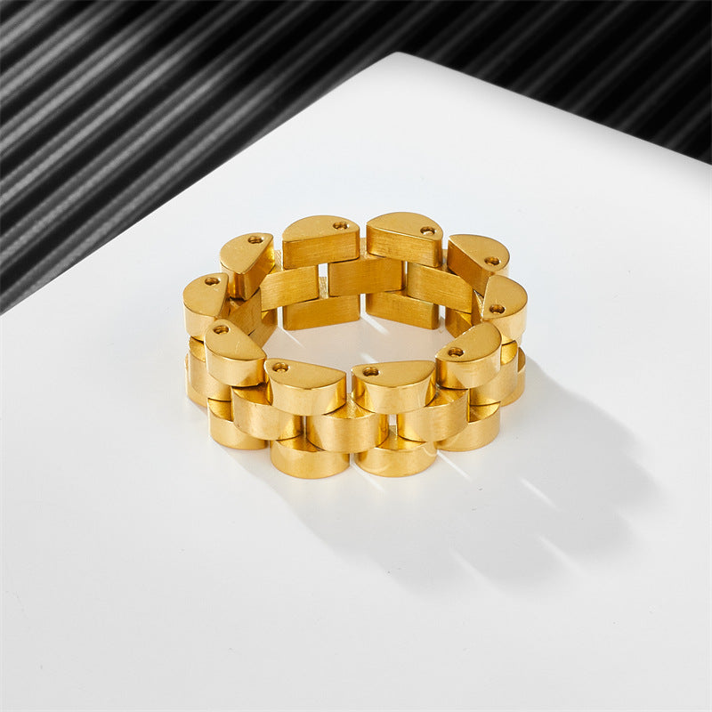 Men's Fashion Titanium Steel Lady Couple Strap Gold Hip Ring