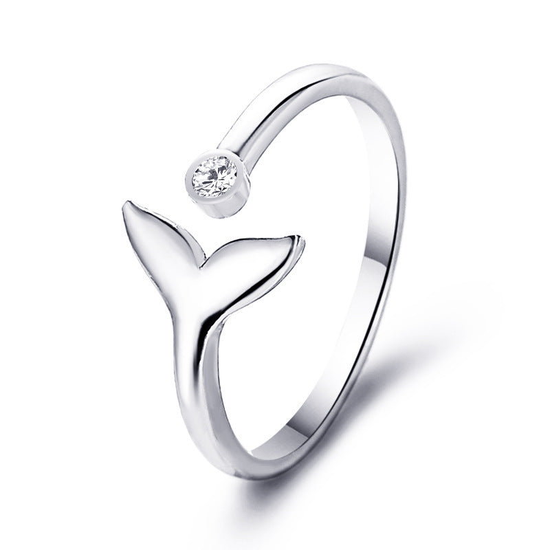 Chic Unique Fishtail Wave Mermaid Simple Temperament Opening Rings