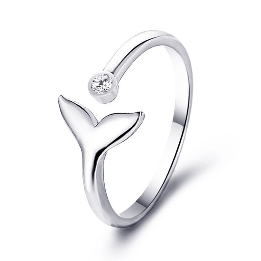 Chic Unique Fishtail Wave Mermaid Simple Temperament Opening Rings