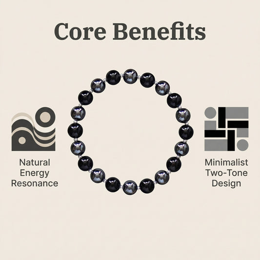 Women's & Men's Haematite Magnetic Therapy Simple Beaded Stretch Brazil Bracelets