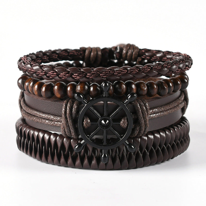 Women's & Men's Ornament Simple Hand Woven Rope Leather Bracelets