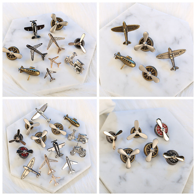 Men's Engine Brooch Shirt Collar Corner Pin Brooches