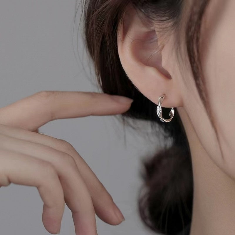 Women's Sier Needle Mobius For Bone Before Sleep Simple Ear Buckle
