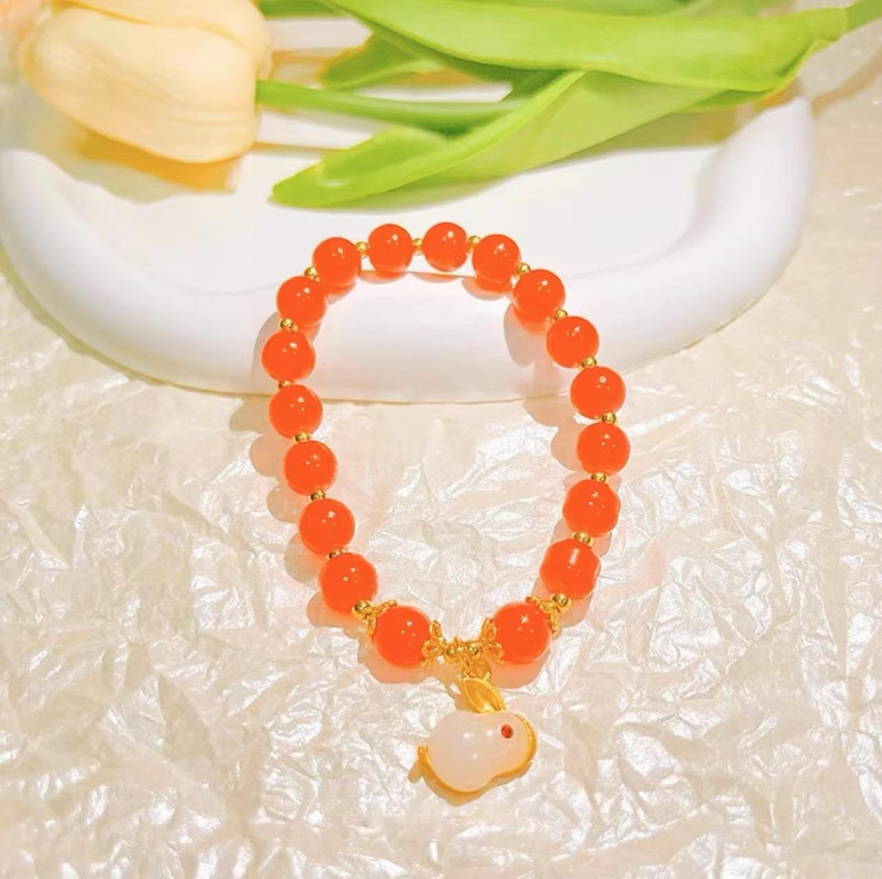 Women's Jade Rabbit Blessing Card For Design Good-looking Girlfriends Bracelets