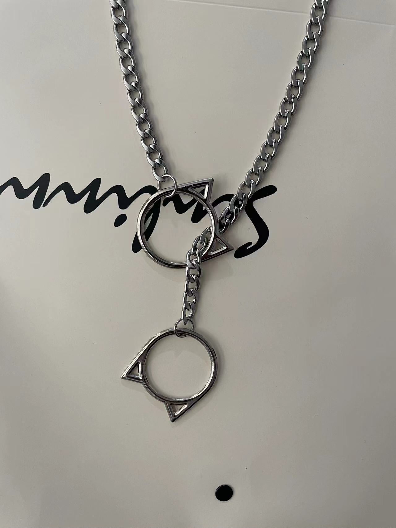 Punk Gothic Cuban Adjustable Love Heart Necklace