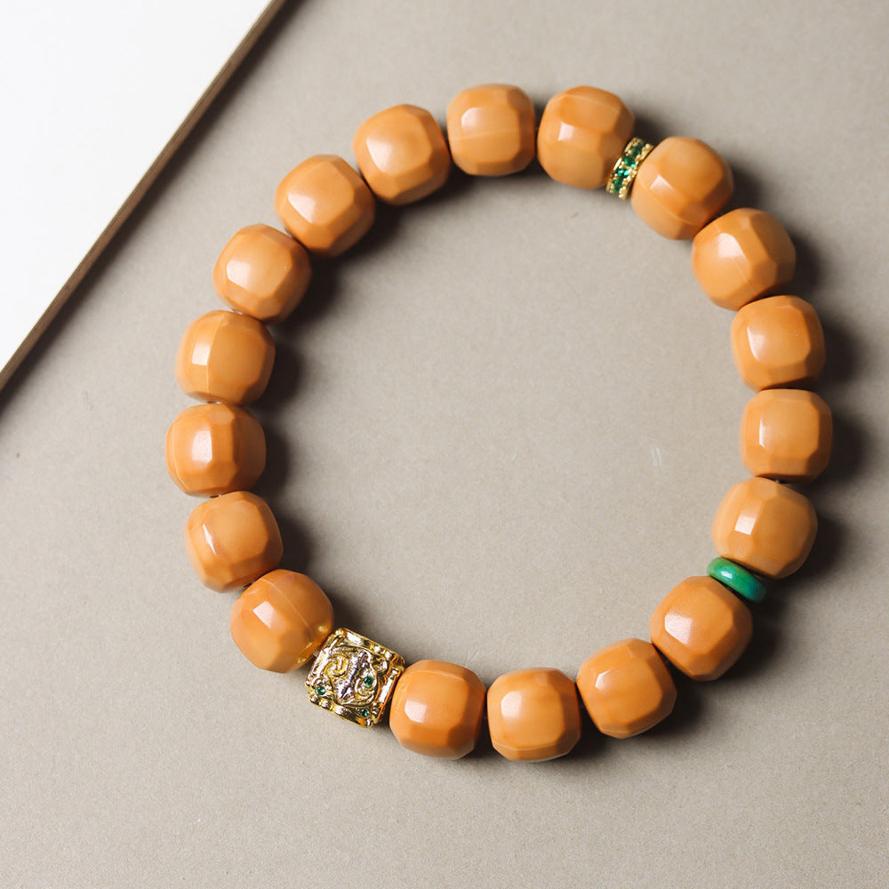 Monkey Head Walnut Glossy Love Fart Peach Single Bracelets