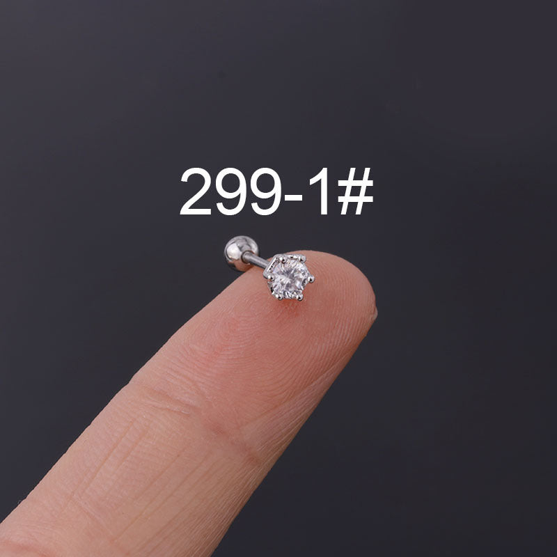 Steel Fine Rod Piercing Ear Bone Spring Popular Color Simple Stud Earrings