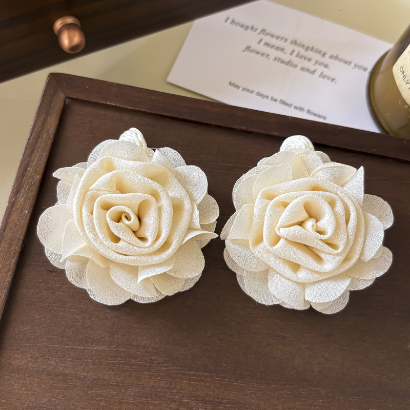 Needle Seaside Fairy Pearl Artificial Flower Tassel Female Stud Earrings