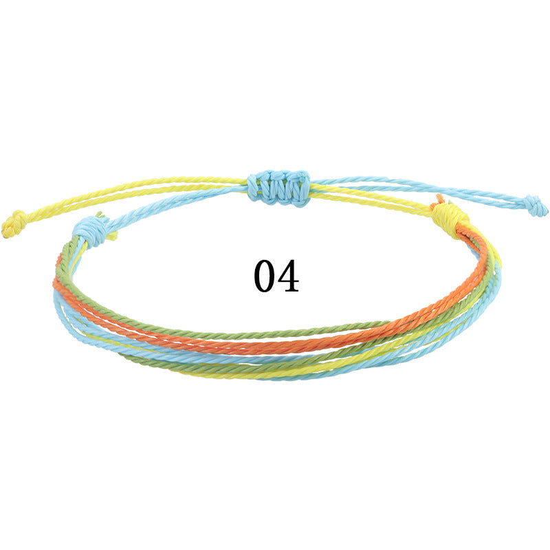 Taiwan Wax Line Hand Weaving Multicolor Colorful Bracelets