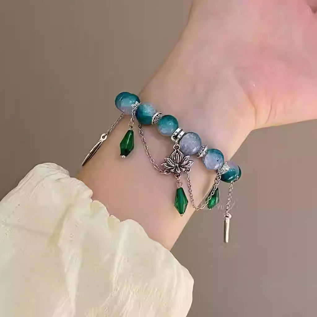 Lotus Beaded Design Sense Daily Fashion Special Interest Light Luxury Bracelets