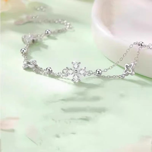 Clover Sterling Sier Female Gift For Bracelets