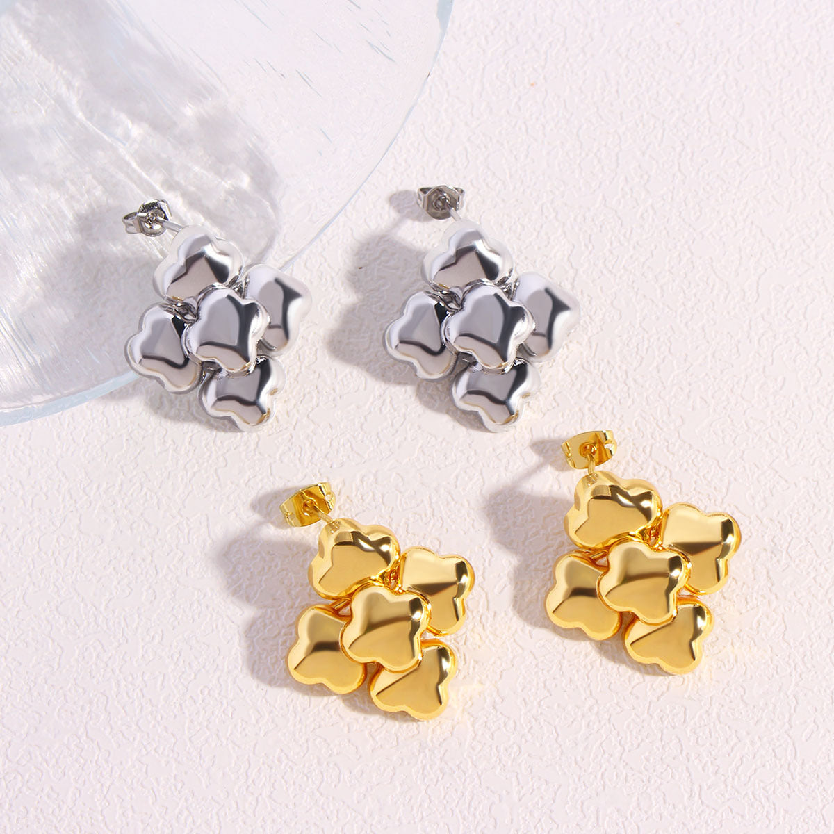 Square Glazed Surface Ear High-grade Geometric Stud Earrings