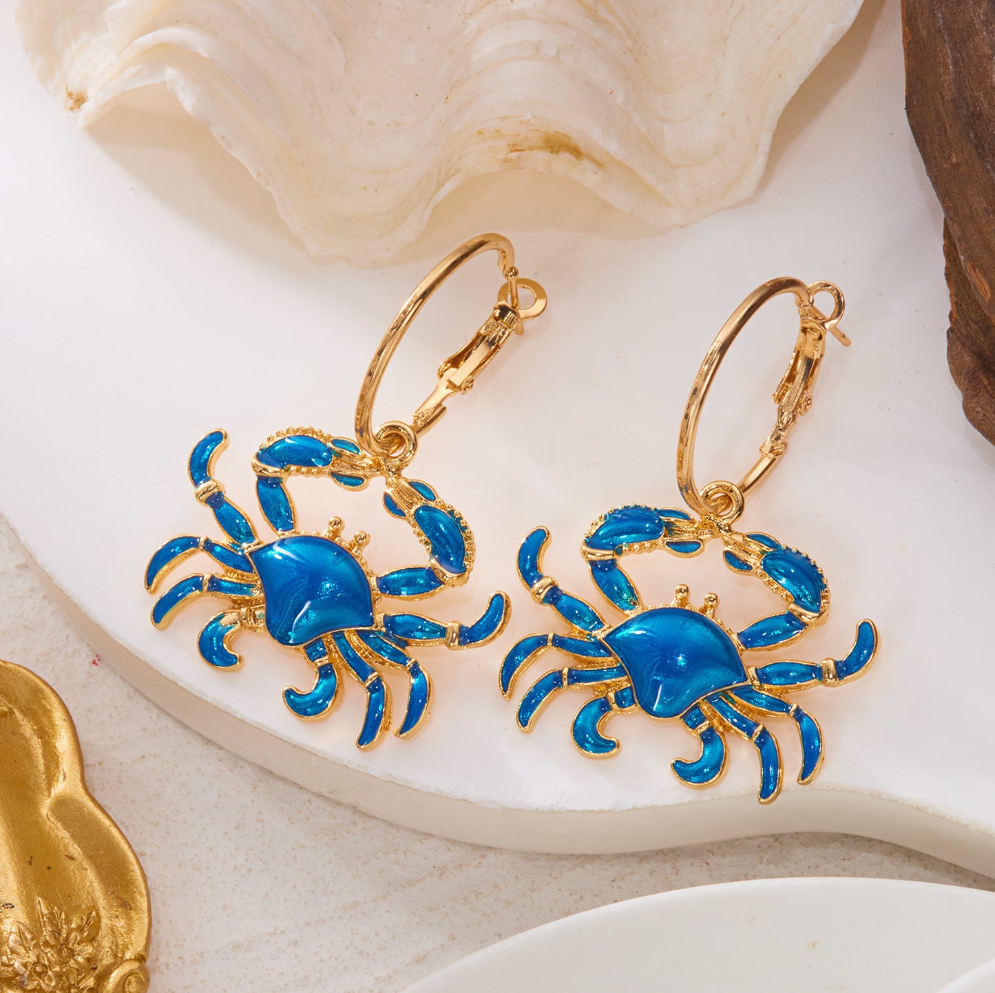 Women's Crab Lobster Design Eardrops Suitable For Rings