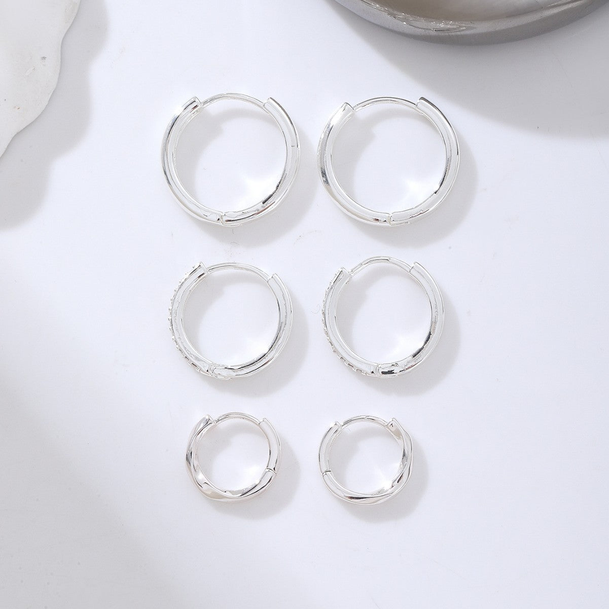 Women's Sier Clip Fashion Simple Inlaid Synthetic Rings