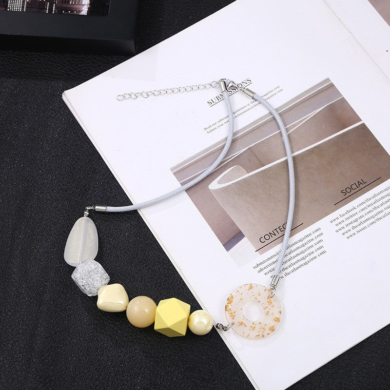 Women's Geometric Beaded Light Luxury Fashion Simple Clavicle Necklaces