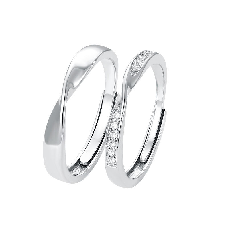 Women's & Men's Mobius Strip Couple Long-distance Love Commemorative Design Ring