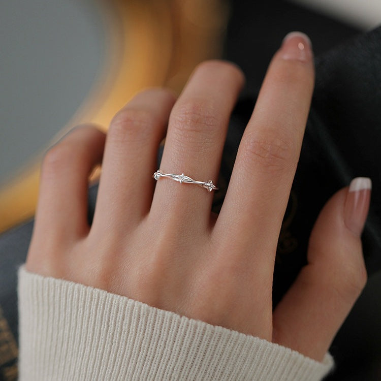 Simple Sweet Star Female Fashion Personality Twin Temperament Elegant Opening Rings