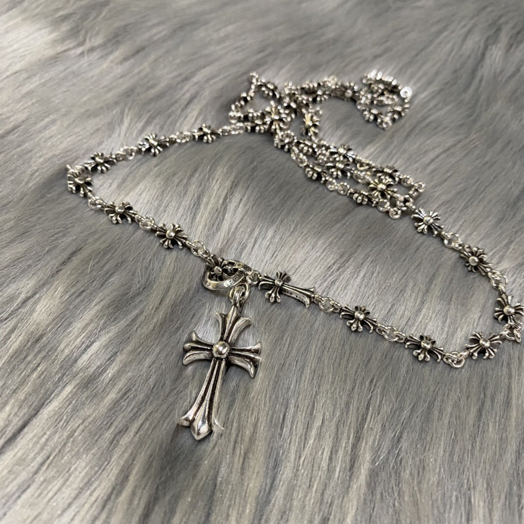 Women's & Men's Crook Vintage Cross Retro Simple Couple Necklaces