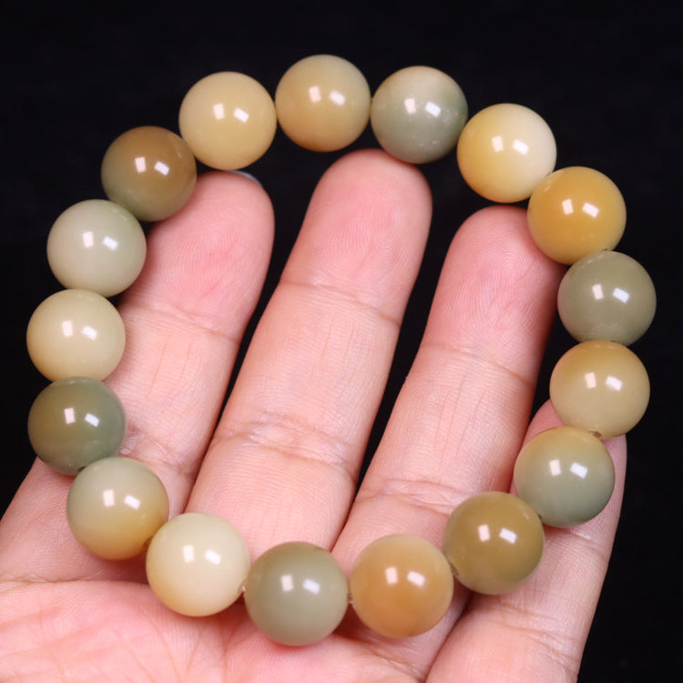 Welfare Single Circle Bodhi Seed Charcoal Grilled Round Beads Green Bracelets