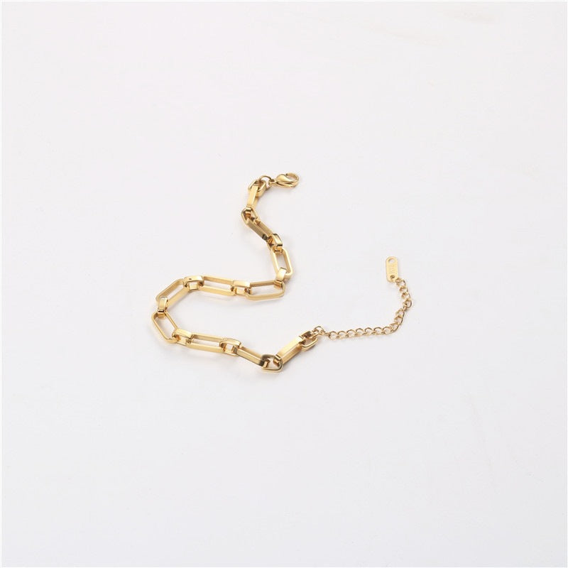 Love Female Designer Design Cold Style Titanium Steel Gold-plated Bracelet