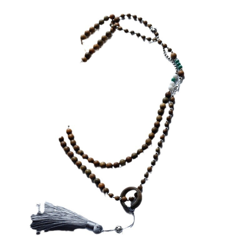 Style Chinese Lotus Suit Long Door Necklace