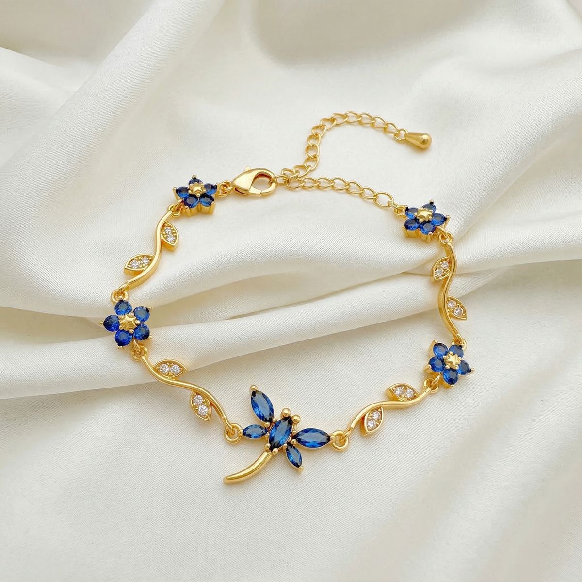 Style Flower Bow Tie Small Fresh Copper Inlaid Zircon High Bracelet
