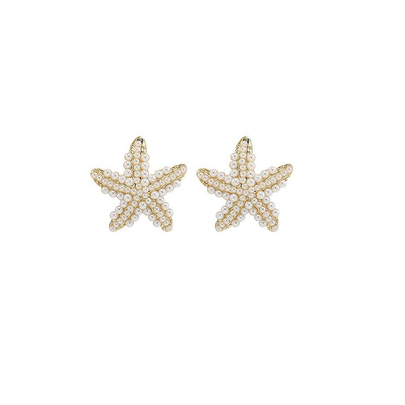 Women's Sier Needle Personality Pearl Simple Compact High-grade Stud Earrings