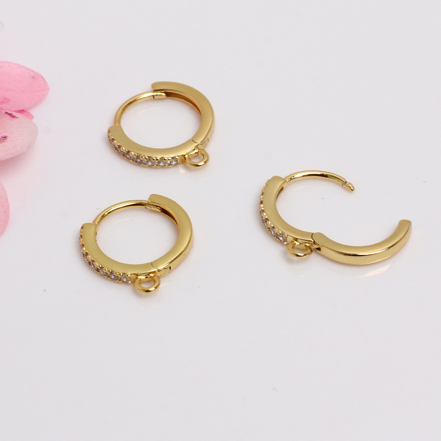 Gold-plated Color Retention Fine Ear With Lifting Lug Material Round Earrings