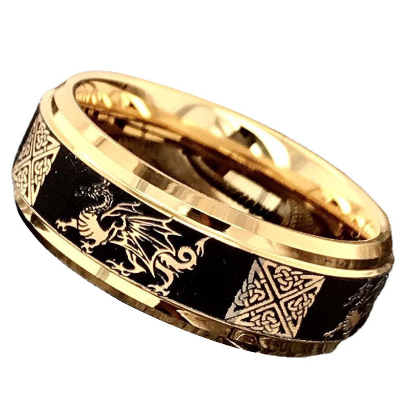 Men's Durable Popular Two-tone Pattern Business Rings