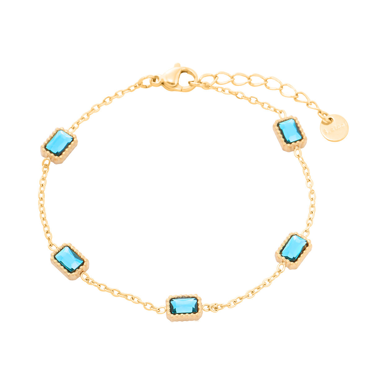 Square Colorful Crystals Titanium Steel Female Affordable Luxury Fashion Bracelet