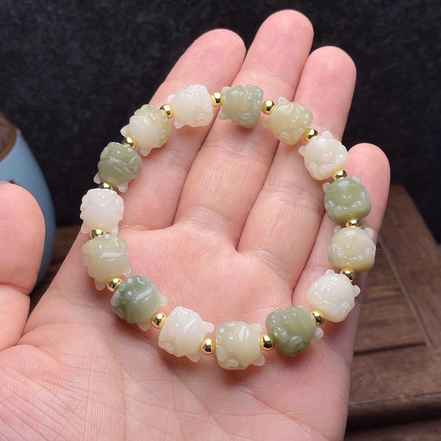 Women's & Men's Jade Bodhi Root Single Circle Prayer Beads Pliable Temperament Crafts Bracelets