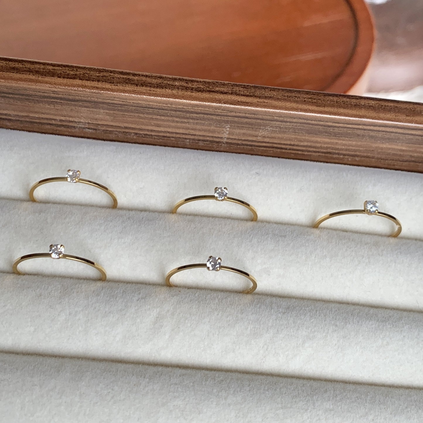 Fine Small Diamond Mini Zircon Light Luxury Advanced Simple Style Rings