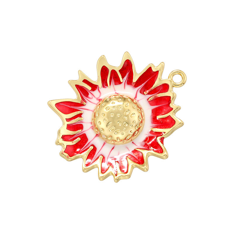 Colorful Oil Sunflower Female Personalized Accessories Pendants